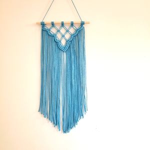 Handmade macrame wall hanging blue,boho wall decor